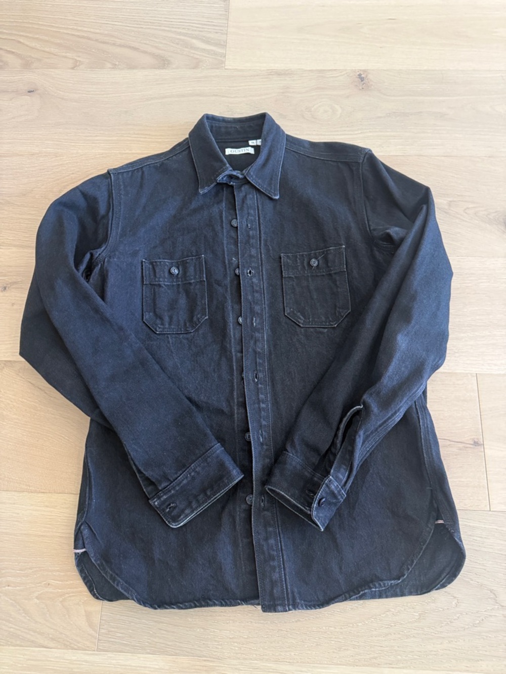 Gustin Black Button-Front Shirt Jacket